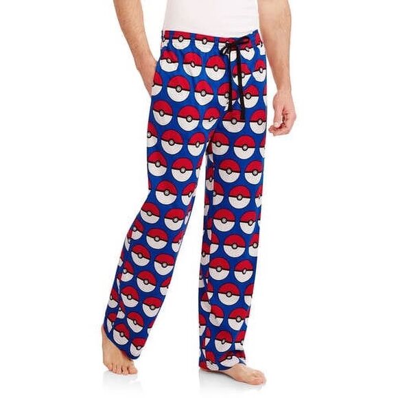 Men's Pokemon Pokeball All Over Printed Sleep Lounge Pants XL - Picture 1 of 9